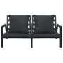 Sofá de jardín de 2 plazas con cojines aluminio gris oscuro de , Sofás de exterior - Ref: Foro24-47815, Precio: 397,82 €, Des...