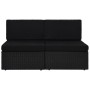 Sofá seccional de 2 plazas de ratán sintético negro de , Sofás modulares de exterior - Ref: Foro24-49503, Precio: 190,66 €, D...