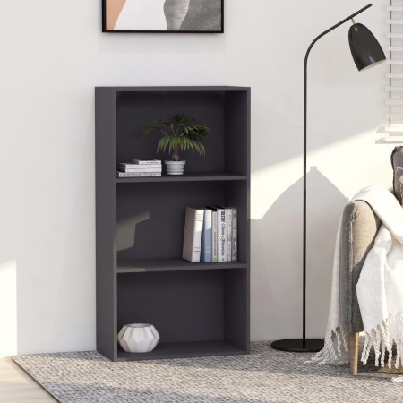 Estantería de 3 niveles madera contrachapada gris 60x30x114 cm de , Librerías y estanterías - Ref: Foro24-800974, Precio: 77,...