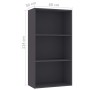 Estantería de 3 niveles madera contrachapada gris 60x30x114 cm de , Librerías y estanterías - Ref: Foro24-800974, Precio: 77,...