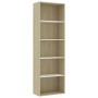 Estantería 5 niveles contrachapada blanca y roble 60x30x189 cm de , Librerías y estanterías - Ref: Foro24-800995, Precio: 102...