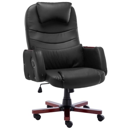 Silla de oficina de cuero sintético negra de , Sillas de oficina - Ref: Foro24-20376, Precio: 235,26 €, Descuento: %