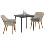 Conjunto de Comedor de Jardín 3 pcs Gris Claro ratán sintético en Mesas de jardín | Comprar online en Foru.es