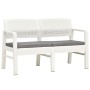 Banco de jardín de 2 plazas con cojines plástico blanco 120 cm de , Bancos de jardín - Ref: Foro24-48821, Precio: 193,52 €, D...