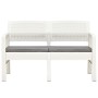 Banco de jardín de 2 plazas con cojines plástico blanco 120 cm de , Bancos de jardín - Ref: Foro24-48821, Precio: 193,52 €, D...