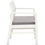 Banco de jardín de 2 plazas con cojines plástico blanco 120 cm de , Bancos de jardín - Ref: Foro24-48821, Precio: 193,52 €, D...