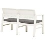 Banco de jardín de 2 plazas con cojines plástico blanco 120 cm de , Bancos de jardín - Ref: Foro24-48821, Precio: 193,52 €, D...