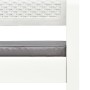 Banco de jardín de 2 plazas con cojines plástico blanco 120 cm de , Bancos de jardín - Ref: Foro24-48821, Precio: 193,52 €, D...