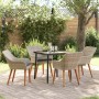 Conjunto de Comedor de Jardín 5 pcs Gris Claro ratán sintético en Mesas de jardín | Comprar online en Foru.es