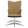 Silla de relax con taburete terciopelo y PVC marrón de , Sillones - Ref: Foro24-327872, Precio: 103,78 €, Descuento: %