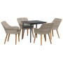 Conjunto de Comedor de Jardín 5 pcs Gris Claro ratán sintético en Mesas de jardín | Comprar online en Foru.es