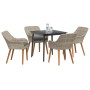 Conjunto de Comedor de Jardín 5 pcs Gris Claro ratán sintético en Mesas de jardín | Comprar online en Foru.es