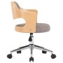 Silla de comedor giratoria de madera curvada y tela gris taupe de , Sillas de comedor - Ref: Foro24-287432, Precio: 139,88 €,...