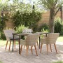 Conjunto de Comedor de Jardín 5 pcs Gris Claro ratán sintético en Mesas de jardín | Comprar online en Foru.es