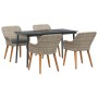 Conjunto de Comedor de Jardín 5 pcs Gris Claro ratán sintético en Mesas de jardín | Comprar online en Foru.es