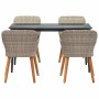 Conjunto de Comedor de Jardín 5 pcs Gris Claro ratán sintético en Mesas de jardín | Comprar online en Foru.es