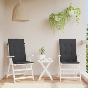 Cojín silla de jardín respaldo alto 2 uds tela negro 120x50x3cm de , Cojines para sillas y sofás - Ref: Foro24-47538, Precio:...