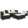 Set muebles de jardín 6 piezas y cojines ratán sintético marrón de , Conjuntos de jardín - Ref: Foro24-47808, Precio: 499,44 ...