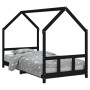 Estructura de cama para niños madera de pino negro 90x200 cm de , Cunas y camas para niños - Ref: Foro24-835720, Precio: 158,...