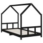 Estructura de cama para niños madera de pino negro 90x200 cm de , Cunas y camas para niños - Ref: Foro24-835720, Precio: 158,...