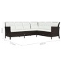 Set muebles de jardín 3 pzas y cojines ratán sintético marrón de , Conjuntos de jardín - Ref: Foro24-48153, Precio: 664,96 €,...