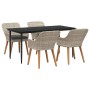 Conjunto de Comedor de Jardín 5 pcs Gris Claro ratán sintético en Mesas de jardín | Comprar online en Foru.es