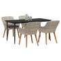 Conjunto de Comedor de Jardín 5 pcs Gris Claro ratán sintético en Mesas de jardín | Comprar online en Foru.es