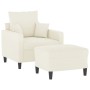 Sillón con taburete terciopelo crema 60 cm de , Sofás - Ref: Foro24-3201105, Precio: 208,34 €, Descuento: %