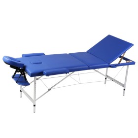 Mesa camilla de masaje de aluminio plegable de tres cuerpos azúles de , Mesas de masaje - Ref: Foro24-110090, Precio: 185,75 ...