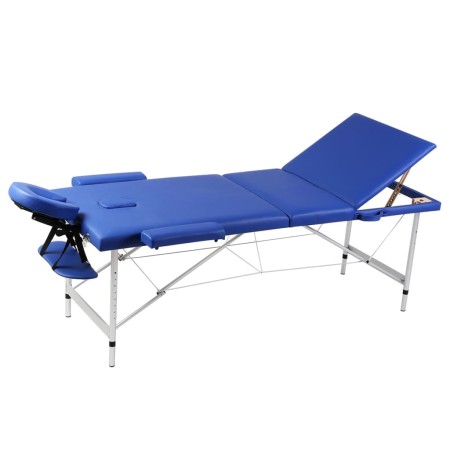 Mesa camilla de masaje de aluminio plegable de tres cuerpos azúles de , Mesas de masaje - Ref: Foro24-110090, Precio: 185,75 ...