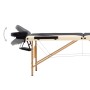 Camilla de masaje plegable 3 zonas madera negro y beige de , Mesas de masaje - Ref: Foro24-110213, Precio: 157,36 €, Descuent...