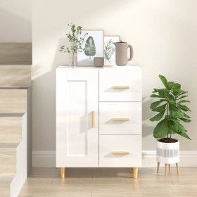 Aparador de madera contrachapada blanco brillante 69,5x34x90 cm de vidaXL, Aparadores - Ref: Foro24-812228, Precio: 92,98 €, ...