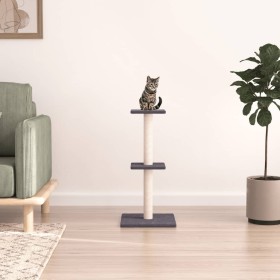 Rascador para gatos con postes de sisal gris oscuro 73 cm de , Mobiliario para gatos - Ref: Foro24-172036, Precio: 28,08 €, D...