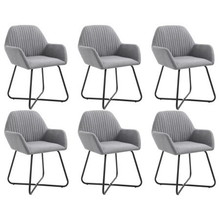 Sillas de comedor 6 unidades de tela gris claro de , Sillas de comedor - Ref: Foro24-277095, Precio: 604,70 €, Descuento: %