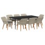 Conjunto de Comedor de Jardín 9 pcs Gris Claro ratán sintético en Mesas de jardín | Comprar online en Foru.es
