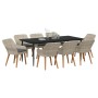 Conjunto de Comedor de Jardín 9 pcs Gris Claro ratán sintético en Mesas de jardín | Comprar online en Foru.es