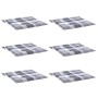 Cojines de silla de jardín 6 uds tela a cuadros gris 50x50x3 cm de , Cojines para sillas y sofás - Ref: Foro24-314073, Precio...