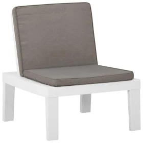 Silla de jardín con cojín plástico blanco de vidaXL, Sillas de jardín - Ref: Foro24-315846, Precio: 72,30 €, Descuento: %
