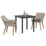 Conjunto de Comedor de Jardín 3 pcs Gris Claro ratán sintético en Mesas de jardín | Comprar online en Foru.es