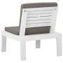 Silla de jardín con cojín plástico blanco de vidaXL, Sillas de jardín - Ref: Foro24-315846, Precio: 72,30 €, Descuento: %