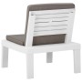 Silla de jardín con cojín plástico blanco de vidaXL, Sillas de jardín - Ref: Foro24-315846, Precio: 76,61 €, Descuento: %