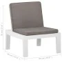 Silla de jardín con cojín plástico blanco de vidaXL, Sillas de jardín - Ref: Foro24-315846, Precio: 72,30 €, Descuento: %