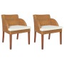 Sillas de comedor con cojines 2 uds ratán natural marrón claro de , Sillas de comedor - Ref: Foro24-325489, Precio: 246,65 €,...