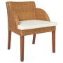 Sillas de comedor con cojines 2 uds ratán natural marrón claro de , Sillas de comedor - Ref: Foro24-325489, Precio: 246,65 €,...