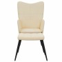 Sillón de relax con reposapiés de tela color crema de , Sillones - Ref: Foro24-327954, Precio: 120,78 €, Descuento: %