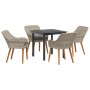 Conjunto de Comedor de Jardín 5 pcs Gris Claro ratán sintético en Mesas de jardín | Comprar online en Foru.es