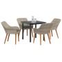 Conjunto de Comedor de Jardín 5 pcs Gris Claro ratán sintético en Mesas de jardín | Comprar online en Foru.es
