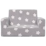 Sofá infantil de 2 plazas gris claro con estrellas felpa suave de , Mobiliario para bebés y niños pequeños - Ref: Foro24-3418...