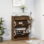 Mueble zapatero madera contrachapada marrón roble 63x24x104 cm de , Zapateros y organizadores de calzado - Ref: Foro24-342569...