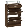 Mueble zapatero madera contrachapada marrón roble 63x24x104 cm de , Zapateros y organizadores de calzado - Ref: Foro24-342569...